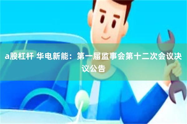a股杠杆 华电新能：第一届监事会第十二次会议决议公告